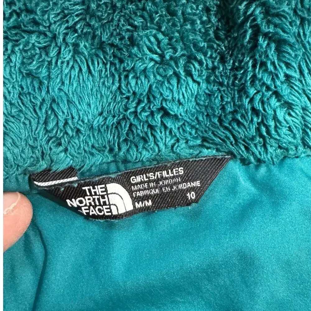 The North Face Girl's Mashup Hybrid Fleece Puffer Hooded Jacket Teal Size M/10